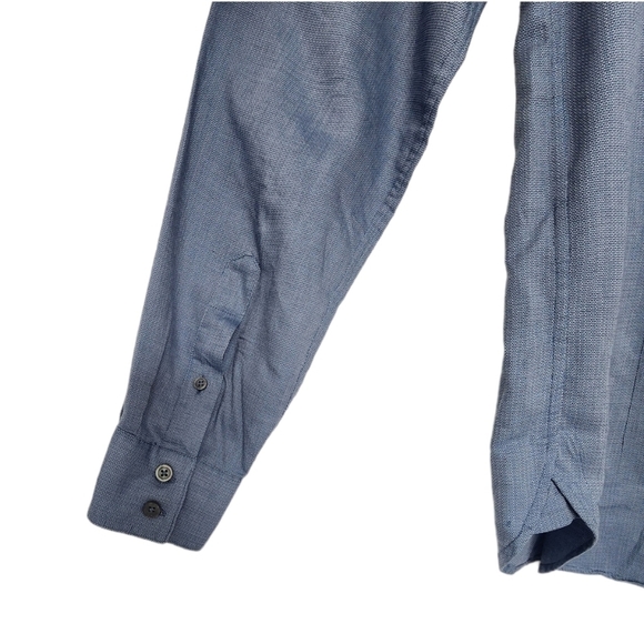 John Varvatos Mens Slim Fit Button Down Blue Dress Shirt Size Small. - Picture 7 of 14
